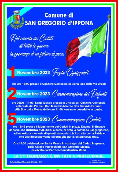 Programma Settimana "Nel ricordo dei Caduti"